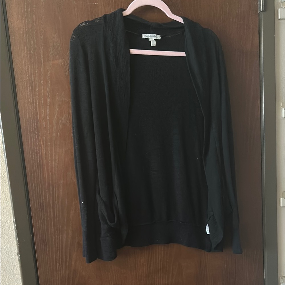 Aeropostale Black Draped Cardigan